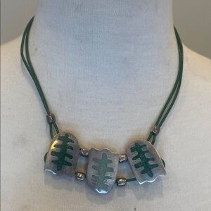 Manos Andinas‎ Statement Necklace Sterling Turquoise Inlay Chilean Art Jewelry.